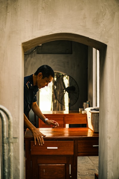Professional plumber at work